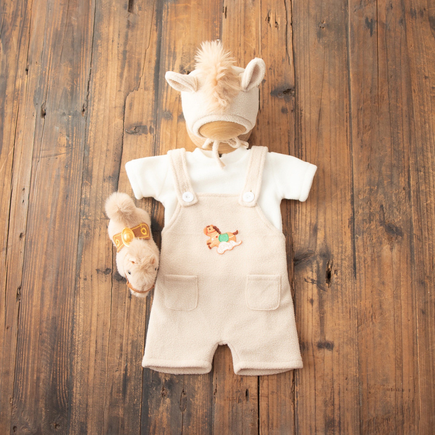 Baby Cute Horse Outfit with Hat Set - Newborn Photography Costume - Image 5
